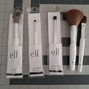 Set of 5 e.l.f. Makeup Brushes, new unused